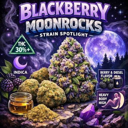 Blackberry Moonrock cannabis buds reference image